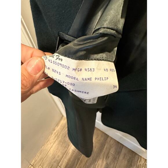 Gieves & Hawkes Men's Green 100% cashmere gold Button Front Blazer Coat Size 48 - Picture 8 of 13
